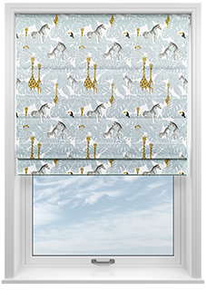 Wild Thing, Powder Blue - Motorised Roman Blind
